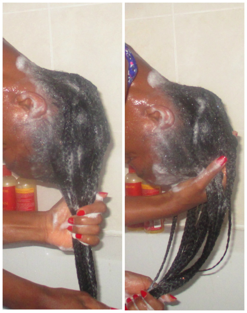 wash in braids collage